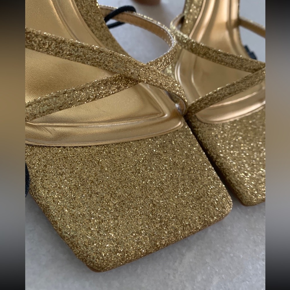 Zara Gold Strappy Heeled - Picture 2 of 9